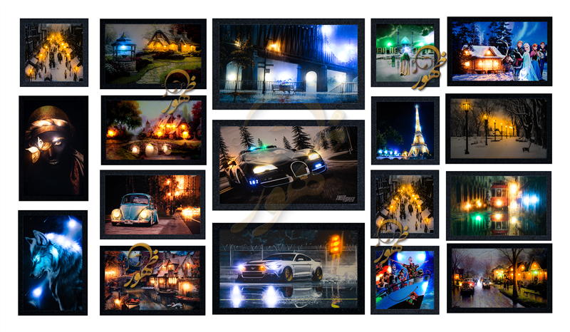 انواع سایز تابلوهای بک لایت و چراغ دار