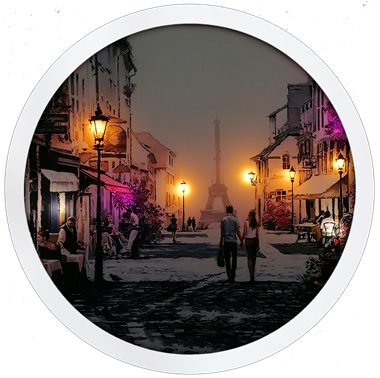 خرید تابلو نوری با قاب دایره طرح جدید