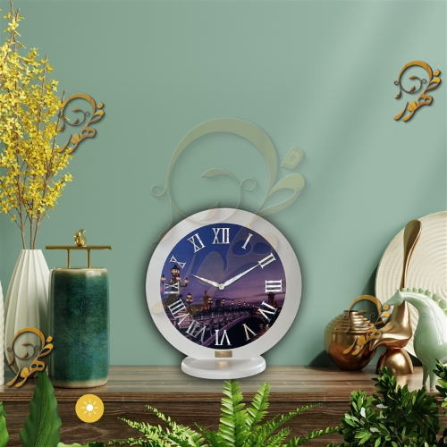 عکس  دکور خاموش ساعت رومیزی دایره نوری  کد 1476